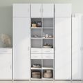 vidaXL Úložná skrinka, biela 70x42,5x225 cm kompozitné drevo