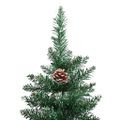 vidaXL Úzky vianočný stromček, pravé drevo a biely sneh, zelený 210 cm