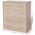 vidaXL Skrinka so 4 zásuvkami 60x30,5x71 cm, farba dubového dreva