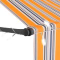 vidaXL Ručne zaťahovacia markíza s LED 400 cm, žlto modrá