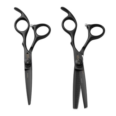 Set kaderníckych nožníc 5,75" a efilačných nožníc 6,35" OLIVIA GARDEN Xtreme Matt black