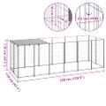 vidaXL Koterec pre psa strieborný 330x110x110 cm oceľ