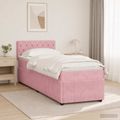 vidaXL Posteľ boxspring s matracom Ružová 80 x 200 cm Zamat