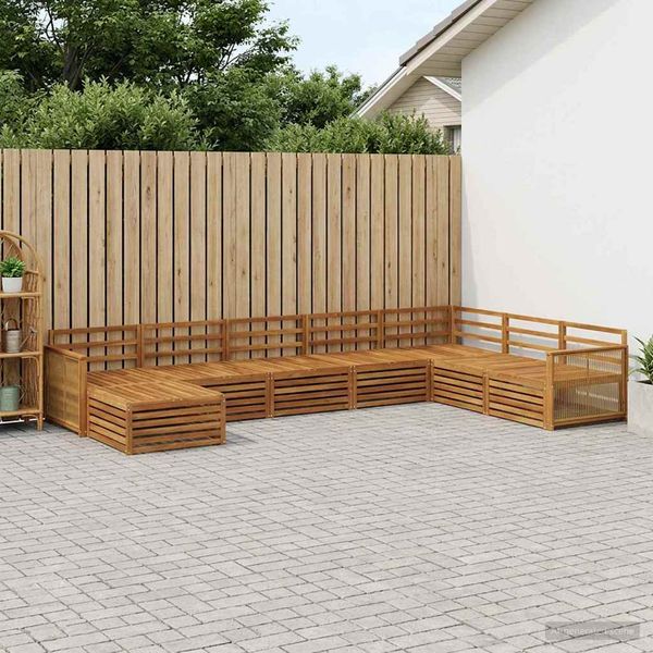 vidaXL Záhradná súprava gaučov 8 pcs Prírodná