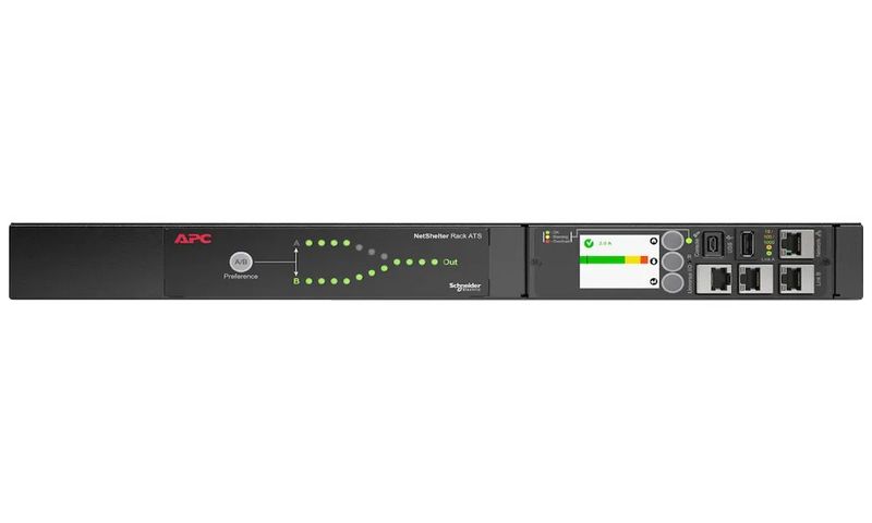 Rack ATS, 230V, 10A, C14 in, (12) C13 out Prepínač ATS, rack 1U, 10A/230V, 2× C14 vstup, 12× C13 výstup, čierny