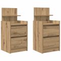 vidaXL Nočné skrinky s 2 zásuvkami 2 ks dub artisan 38x34x80 cm