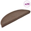 vidaXL Schodové rohože 20 ks 56x17x3 cm kávovo hnedé polkruhové