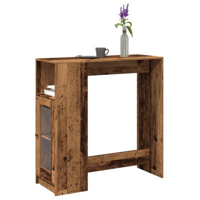 vidaXL Barový stôl s policami staré drevo 101x40x103,5cm kompoz. drevo