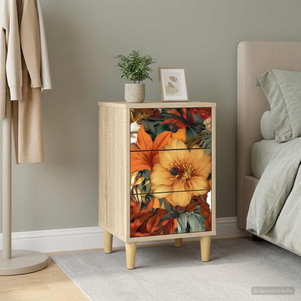 vidaXL Nočný stolík GENNEP Dub sonoma 36 x 33 x 60 cm Kompozitné drevo