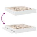 vidaXL Posteľný rám so zásuvkami biely 200x200 cm kompozitné drevo