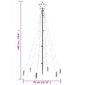 vidaXL Vianočný stromček s hrotom, 200 studených bielych LED 180 cm