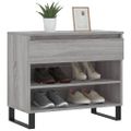 vidaXL Botník sivý dub sonoma 70x36x60 cm spracované drevo