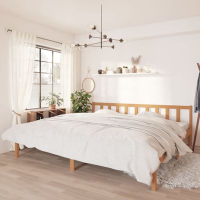 vidaXL Posteľný rám, medový, borovicový masív 180x200cm Super King
