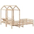 vidaXL Sada postele a lavice so strieškou 75x190 cm borovica