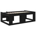 vidaXL Detská posteľová konštrukcia so skladovaním Čierny dub