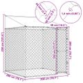 vidaXL Klietka pre psa s strechou Strieborná 200 x 200 x 258 cm