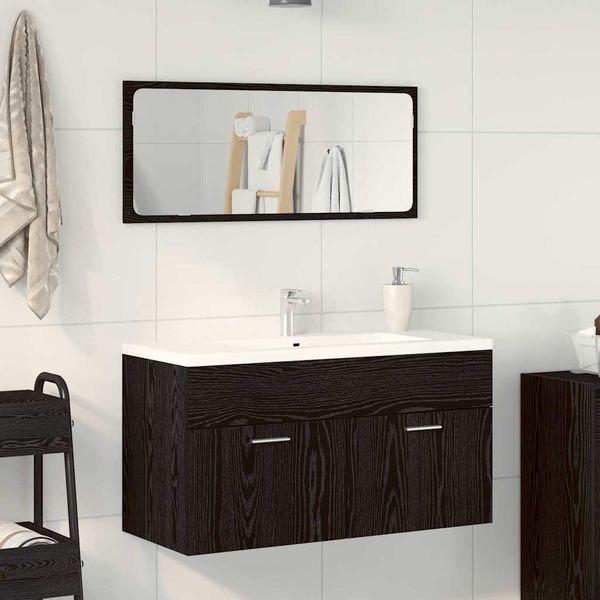 vidaXL Sada kúpeľňového nábytku 2 pcs Čierny dub Kompozitné drevo