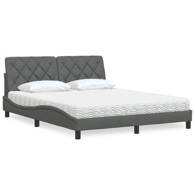 vidaXL Posteľ s matracom tmavosivá 160x200 cm látka