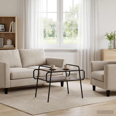 vidaXL Konferenčný stolík Dymový dub 70 x 50 x 51 cm Kompozitné drevo