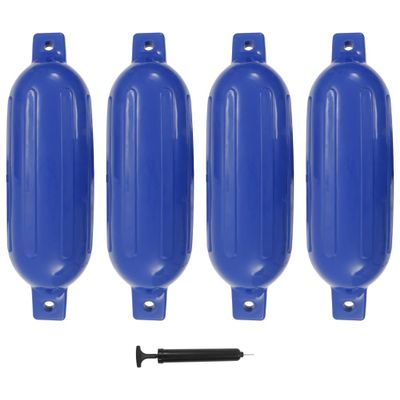 vidaXL Lodný nárazník 4 ks, modrý 58,5x16,5 cm, PVC