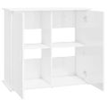 vidaXL Stojan na akvárium vysoký lesk biely 81x36x73 cm kompoz. drevo