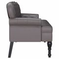vidaXL Chesterfield lavica Sivá 119,5 x 64,5 x 75 cm Umelá koža