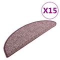 vidaXL Kobercové nášľapy na schody 15 ks fialové 56x17x3 cm