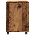 vidaXL Skrinka kolieskach lesklá staré drevo 45x38x54 cm drevotrieska