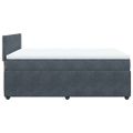 vidaXL Posteľný rám boxspring s matracom tmavosivý 140x200 cm zamat