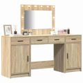 vidaXL Toaletný stolík 3 ks Hnedá 78,5 x 41 x 135 cm Kompozitné drevo
