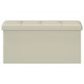 vidaXL Skladacia úložná lavička Biela 180 kg 80 L 77 x 38 x 38 cm Ľan