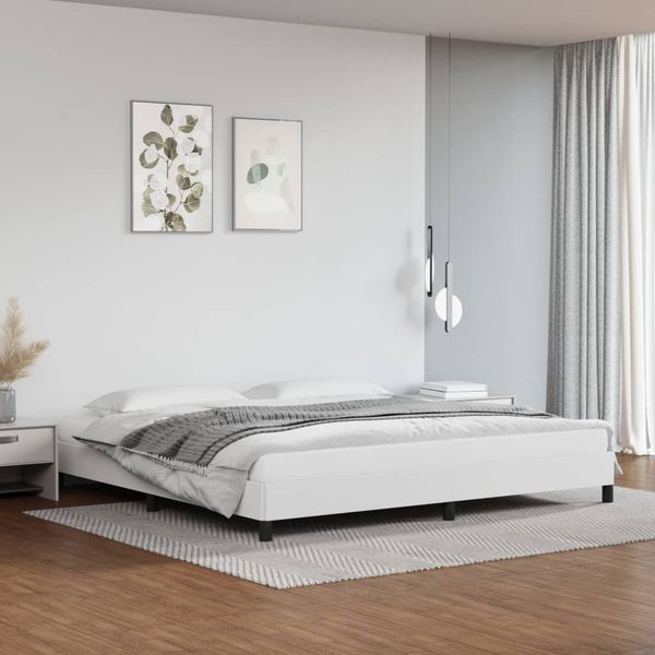 vidaXL Posteľný rám biely 200x200 cm umelá koža