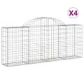 vidaXL Oblúkové gabionové koše 4 ks 200x30x80/100cm pozinkované železo