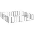 vidaXL Ohrádka pre psov 40 panelov čierna 50x100 cm práškovaná oceľ