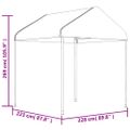 vidaXL Altánok so strechou, biely 11,15x2,28x2,69 m, polyetylén