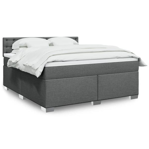 vidaXL Boxspring posteľ s matracom tmavosivá 180x200 cm látka