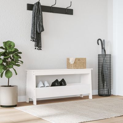 vidaXL Lavica do predsiene biela 100x28x45 cm masívne borovicové drevo