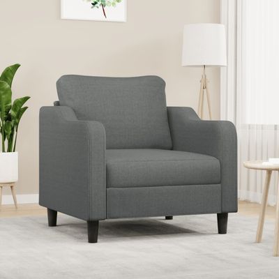 vidaXL Jednomiestna pohovka, tmavosivá 60 cm, látka