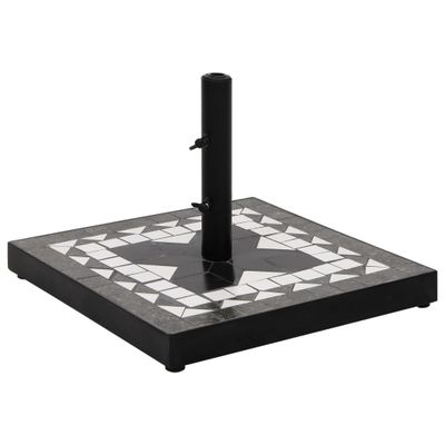 vidaXL Stojan na slnečník čierny a biely štvorcový 12 kg