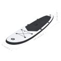 vidaXL Nafukovací Stand up paddleboard, čierno biely
