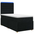 vidaXL LED boxspring posteľ s matracom Čierna 90 x 190 cm Látka