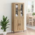 vidaXL Highboard Remeselný dub 69,5 x 34 x 180 cm Kompozitné drevo