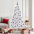 vidaXL Umelý Sklápací Vianočný Stromček Biela 180 cm PVC a oceľ