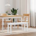 vidaXL Lavica 110 cm Biela masívna guma