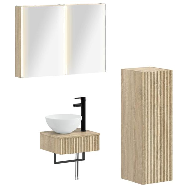 vidaXL Set kabinetov do kúpeľne 4 pcs Dub sonoma 43 x 11,5 x 60,5 cm