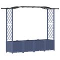 vidaXL Vyvýšený záhon s mriežkou a strechou Sivá 204 x 40 x 138 cm PP