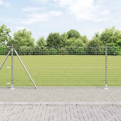vidaXL Záhradný Euro plot s betónovým podkladom 10 x 1 m Strieborná