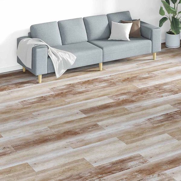vidaXL Nesamolepiace podlahové dosky, PVC 5,26 m² 2 mm, ošúchané drevo