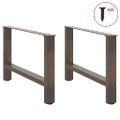 vidaXL Nohy konferenčného stolíka, prírodná oceľ, 2 ks, 70 x (42-43) cm, oceľ