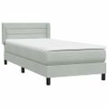 vidaXL Posteľný rám boxspring s matracom Svetlosivá 80x210 cm zamat